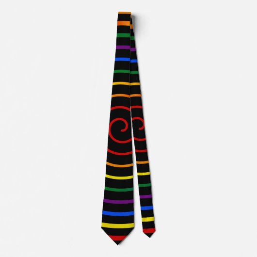 Hypnotiserende Pride Regenboog V2 Stropdas (Voorkant)