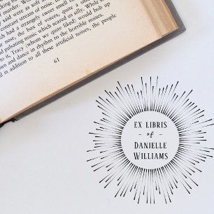 Hypnotisering Sun Rays Ex Libris Custom Name Book Zelfinktende Stempel