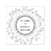 Hypnotisering Sun Rays Ex Libris Custom Name Book Zelfinktende Stempel (Design)