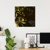 Hypnotisering van Cat Digital Art Hypnosis Poster (Thuiskantoor)