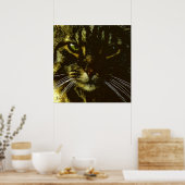 Hypnotisering van Cat Digital Art Hypnosis Poster (Keuken)
