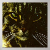 Hypnotisering van Cat Digital Art Hypnosis Poster (Voorkant)