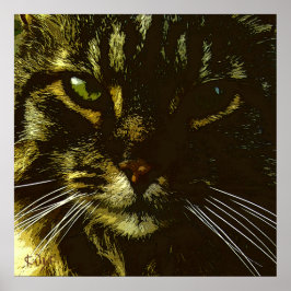 Hypnotisering van Cat Digital Art Hypnosis Poster