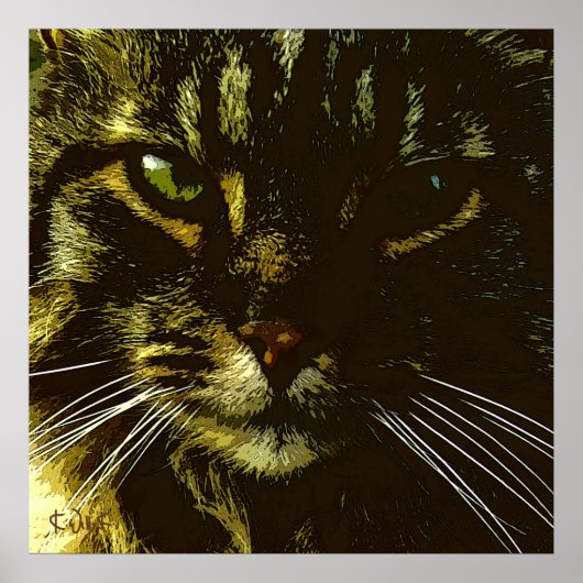 Hypnotisering van Cat Digital Art Hypnosis Poster (Voorkant)