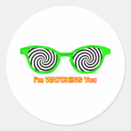 Hypnotize Zonnebril Groene Rand The MUSEUM bekijke Ronde Sticker