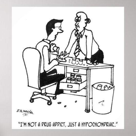 Hypochondriac Cartoon 3104 Poster (Voorkant)