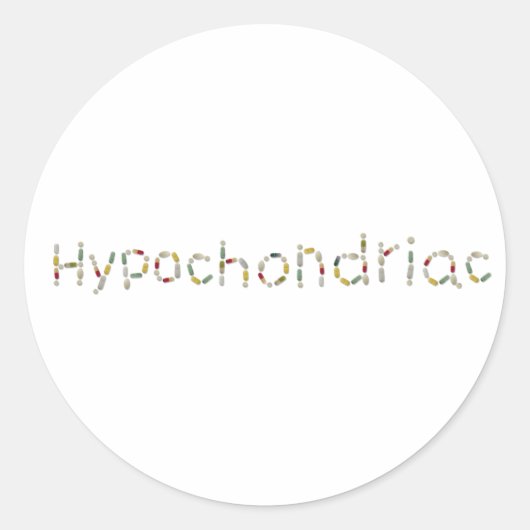 hypochondriak ronde sticker (Voorkant)