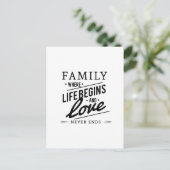 Hypografie Inspirerend Familie Quote Briefkaart (Staand voorkant)
