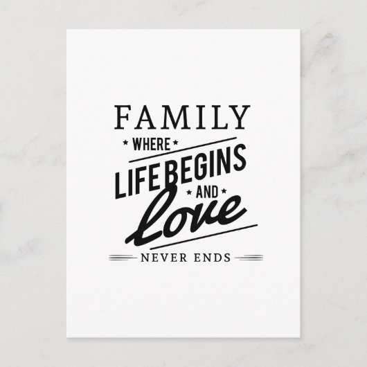 Hypografie Inspirerend Familie Quote Briefkaart (Voorkant)