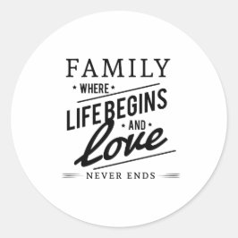 Hypografie Inspirerend Familie Quote Ronde Sticker