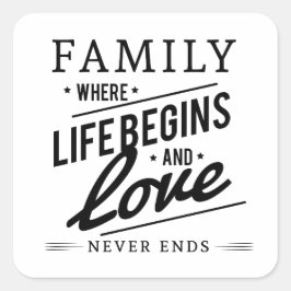 Hypografie Inspirerend Familie Quote Vierkante Sticker