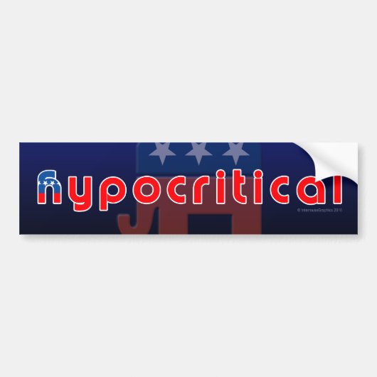 Hypokritische Bumpersticker tegen GOP (Voorkant)