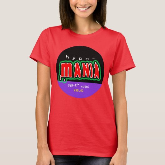 Hypomanie (Bipolaire II) Pride T-shirt (Voorkant)