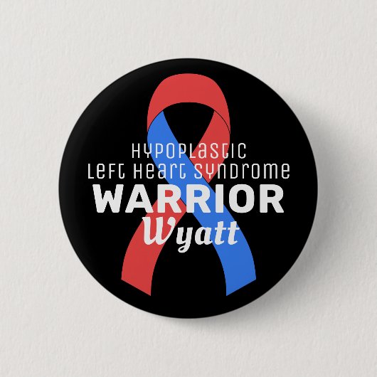 Hypoplastisch linkerhartsyndroom Warrior Black Ronde Button 5,7 Cm (Voorkant)