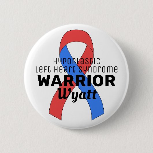 Hypoplastisch linkerhartsyndroom Warrior White Ronde Button 5,7 Cm (Voorkant)