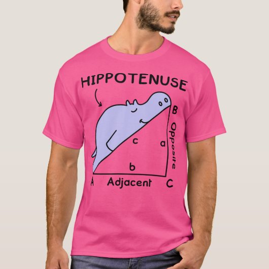Hypotenuse Wiskunde Pun T-shirt (Voorkant)
