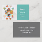 Hypothecaire diensten, diensten van makelaars in h visitekaartje (Voorkant / Achterkant)