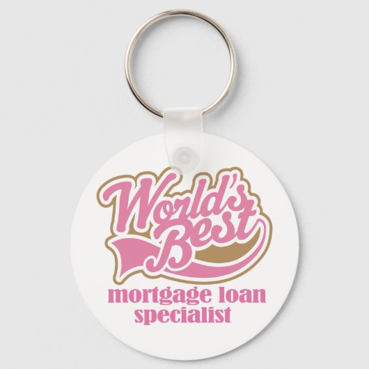 Hypothecaire lening Specialist roze Gift Sleutelhanger (Voorkant)