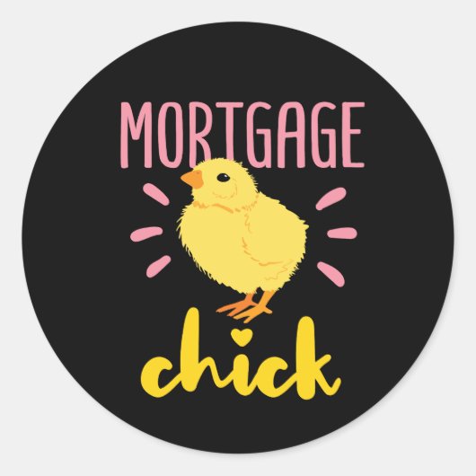 Hypotheek Chick Vrouwen Broker Underwriter Origina Ronde Sticker (Voorkant)