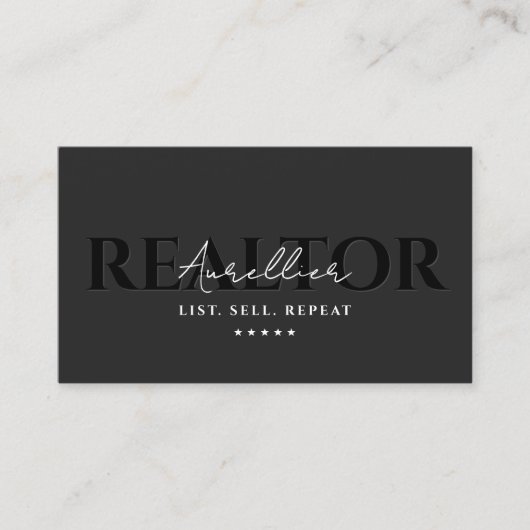 Hypotheek makelaar houtskool script visitekaartje (Voorkant)