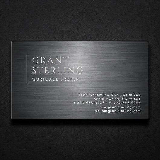 Hypotheekbemiddelaar Metallic Professional Visitekaartje