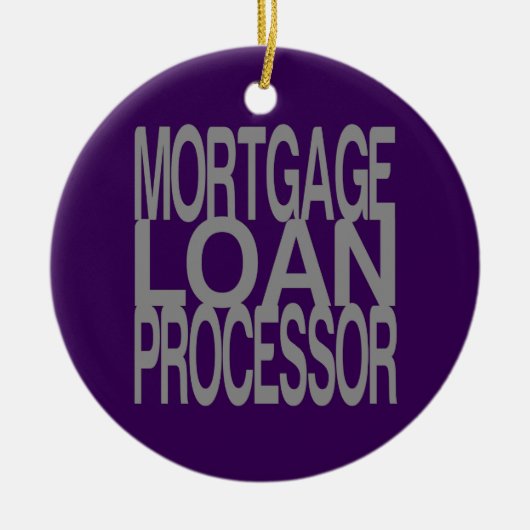 Hypotheekleenprocessor in Tall Silver Text Keramisch Ornament (Voorkant)