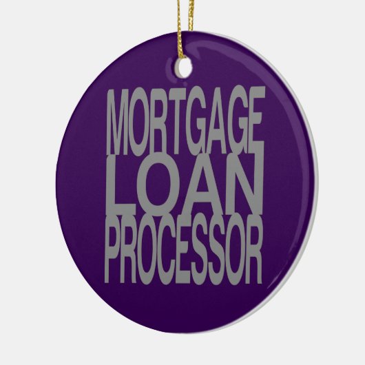 Hypotheekleenprocessor in Tall Silver Text Keramisch Ornament (Links)