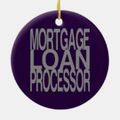 Hypotheekleenprocessor in Tall Silver Text Keramisch Ornament (Achterkant)