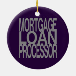 Hypotheekleenprocessor in Tall Silver Text Keramisch Ornament