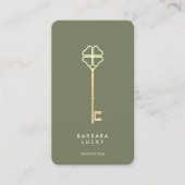 Hypotheekmakelaar Key Real Estate Minimal Sage Visitekaartje (Voorkant)