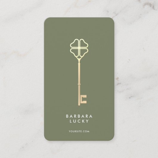 Hypotheekmakelaar Key Real Estate Minimal Sage Visitekaartje (Voorkant)