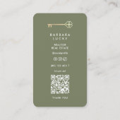 Hypotheekmakelaar Key Real Estate Minimal Sage Visitekaartje (Achterkant)