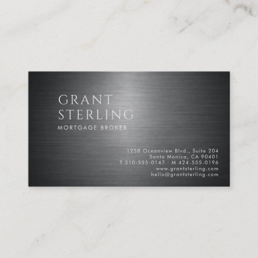 Hypotheekmakelaar Metallic QR-code Visitekaartje (Voorkant)