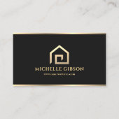 Hypotheekmakelaar Minimal House Realtor Zwart Visitekaartje (Voorkant)