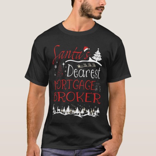 Hypotheekmakelaar Xmas Job Funny Christmas T-shirt (Voorkant)