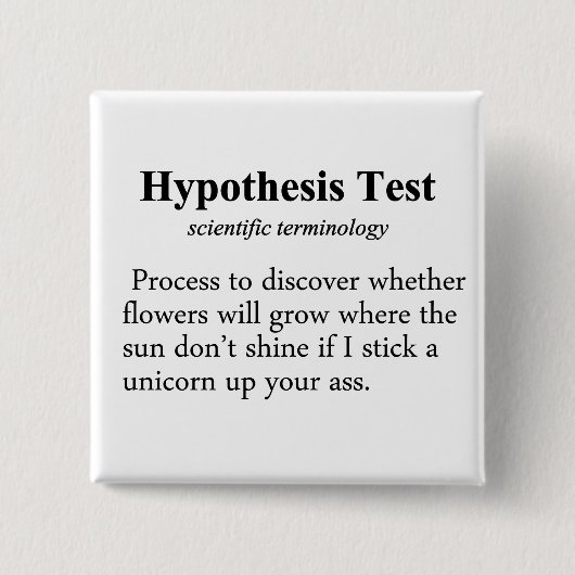Hypotheettestdefinitie Vierkante Button 5,1 Cm (Voorkant)