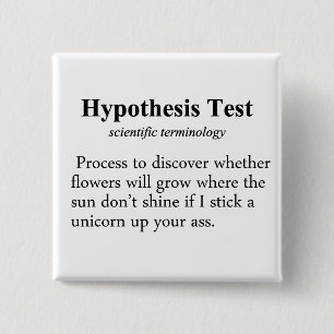 Hypotheettestdefinitie Vierkante Button 5,1 Cm