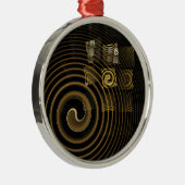 Hypsis Abstracte Art Round Metalen Ornament (Rechts)