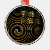 Hypsis Abstracte Art Round Metalen Ornament (Voorkant)