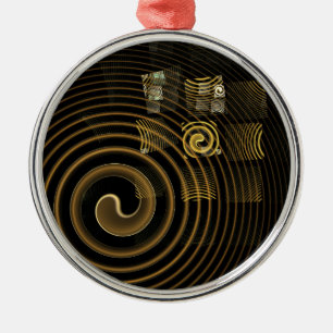 Hypsis Abstracte Art Round Metalen Ornament