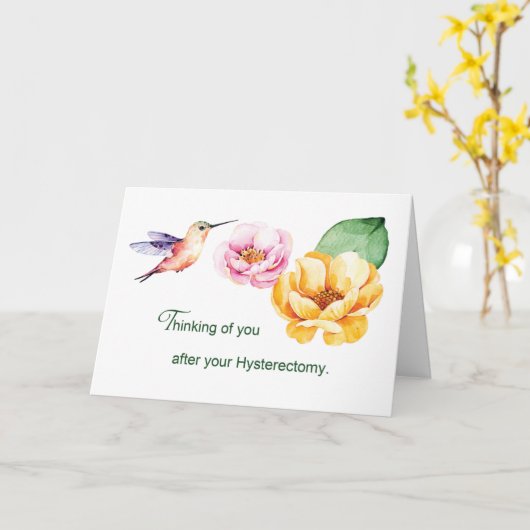 Hysterectomie denken aan je bloemen kaart (Gele Bloem)