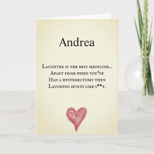 Hysterectomy Recovery Funny Card Kaart (Voorkant)