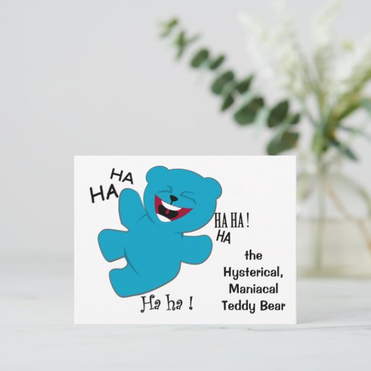 Hysterisch, ManiacalTeddy Beer Briefkaart (Staand voorkant)