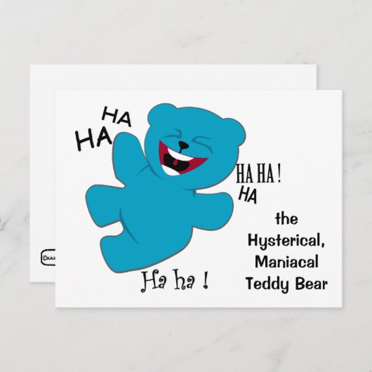 Hysterisch, ManiacalTeddy Beer Briefkaart (Voorkant / Achterkant)