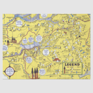  Hysterische Kaart Yosemite Travel Tissuepapier
