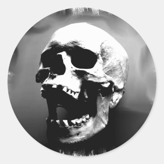 Hysteriskull Laughing Human Skull Ronde Sticker (Voorkant)