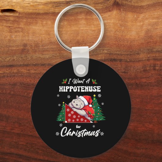 Hytenuse Christmas Math Teacher Kids I Want Hiptam Sleutelhanger (Voorkant)