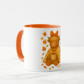 Hyturtle Fall Highland Cow with Maple Leaves Coffe Mok (Voorkant links)