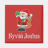 Hyvaa Joulua Finnish Christmas Santa (RED) Magneet (Voorkant)