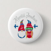 Hyvaa joulua finnish merry kerstfinland tontt ronde button 5,7 cm (Voorkant)